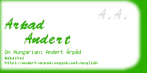 arpad andert business card